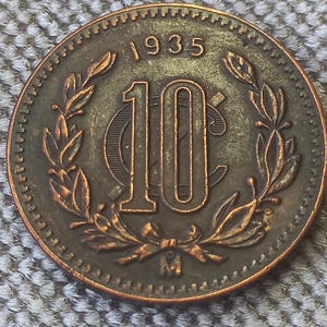 Coin 10 centavos 1935 Mexico