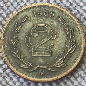 Coin 2 centavos 1905 Mexico
