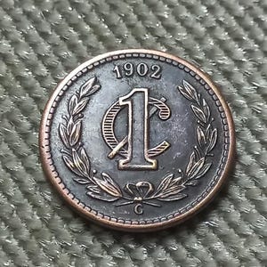 Coin 1 centavo 1902 Mexico