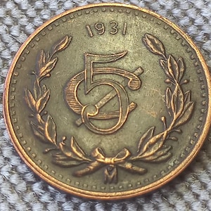 Coin 5 centavos 1931 Mexico