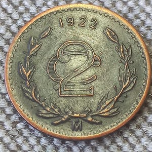 Coin 2 centavos 1922 Mexico