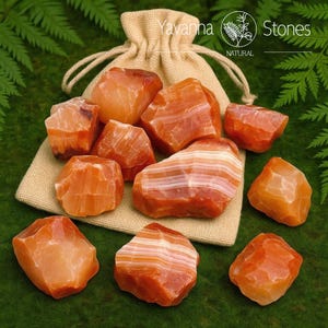 Raw Carnelian Stone: Natural Rough Crystal Chunk, July Birthstone