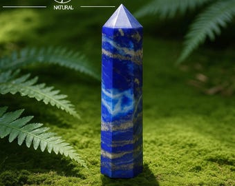 Lapis Lazuli-torn: Obelisk av naturlig blå ädelsten - Heminredningspresent