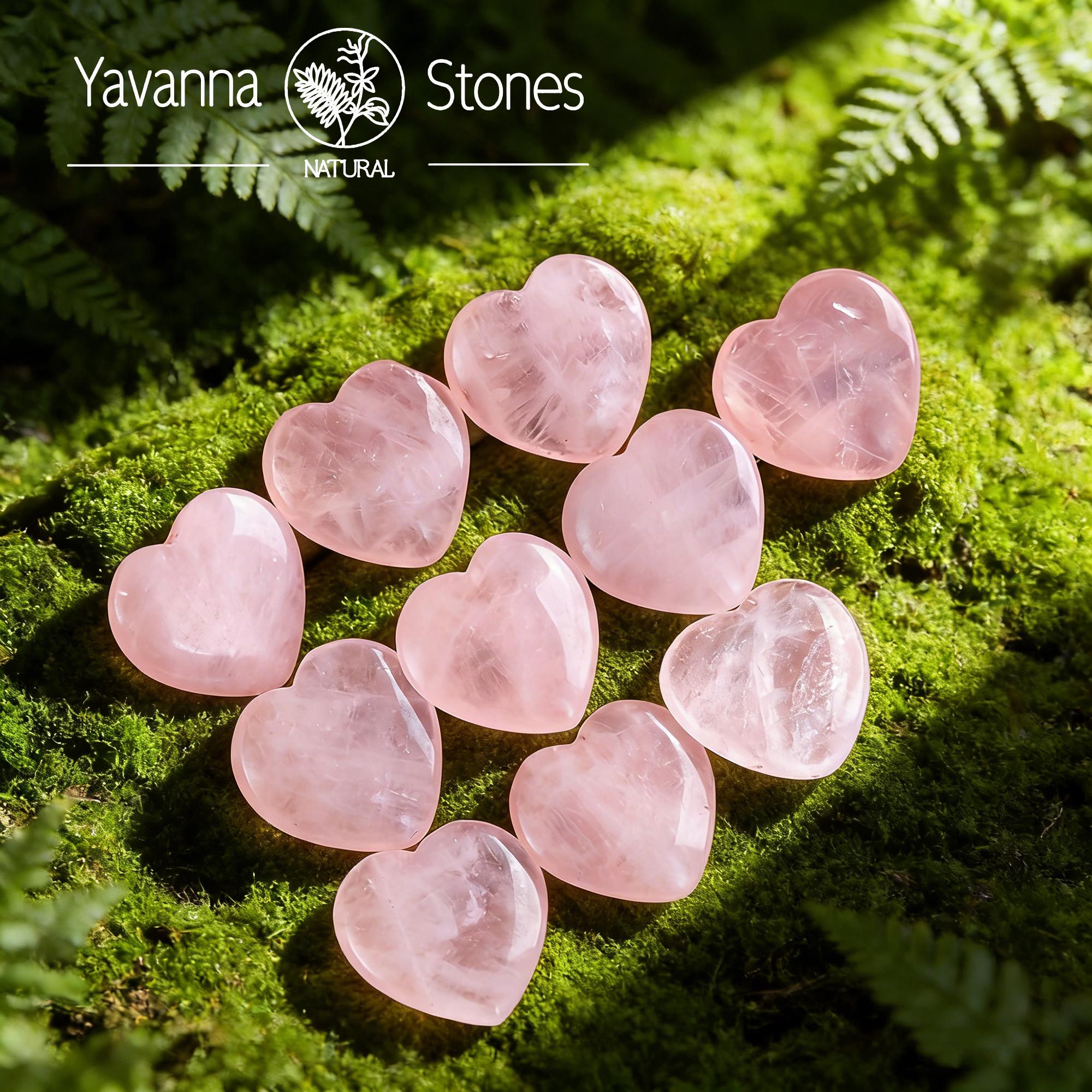 Mini Rose Quartz Crystal Hearts – Polished Gemstone Healing Stones (set ...