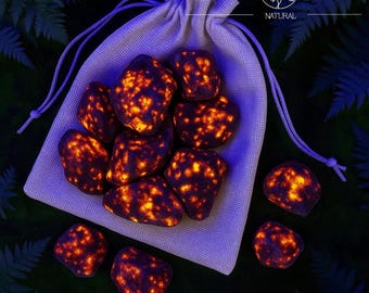 Raw Yooperlite Stones, UV Reactive Sodalite Gemstones, Fire Stone Specimens