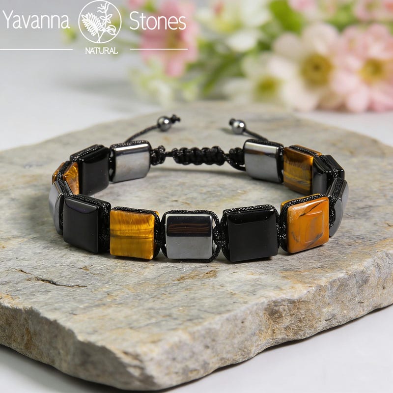 Squares Hematite Bracelet - Etsy