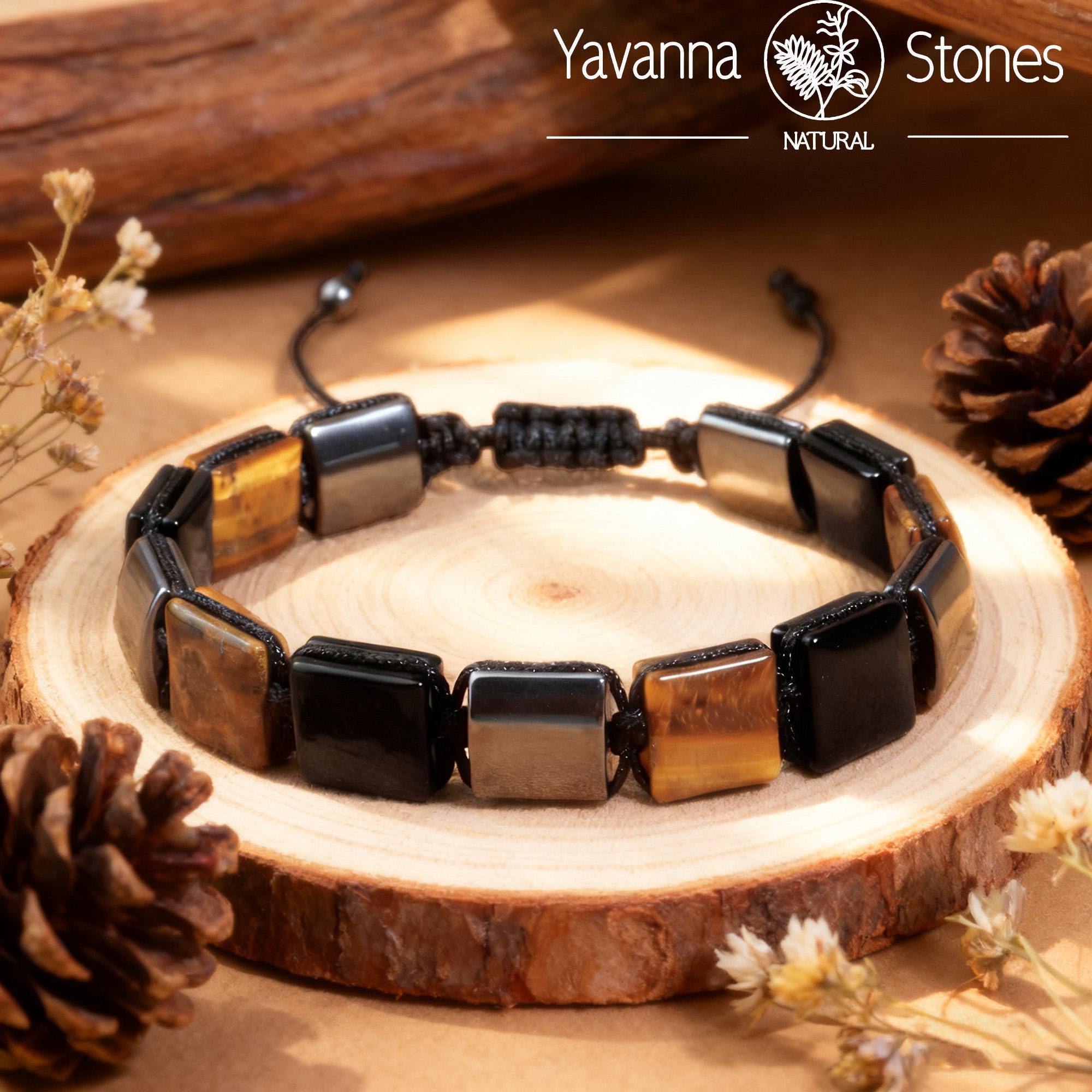4mm Natural Stone Beads Bracelet Square Beaded Bracelets Bracelet Men Women Gifts Jewelry,ite,19CM