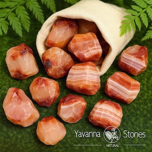 2Pcs Raw Carnelian Stones, Natural Carnelian Crystal Chunks, Raw Carnelian Quartz Crystal, Rough Carnelian Gemstones, Mineral Specimens