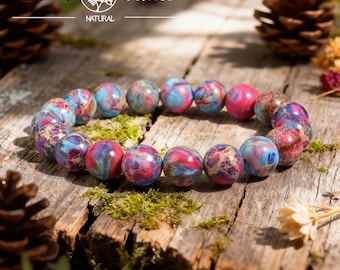 Pulseira de Jaspe Galáctico: Cristal de cura de sedimento marinho de 10 mm