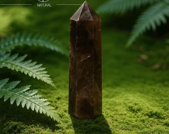 Smoky Quartz Crystal Tower: Natural Brown Gemstone Obelisk, Root Chakra