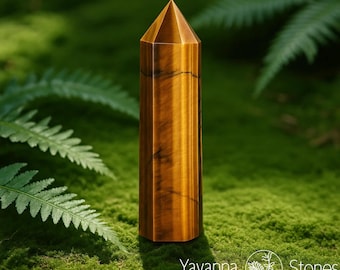 Tiger's Eye Tower Point: Polished Crystal Obelisk - Confidence Stone