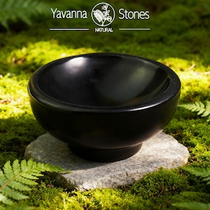 Polished Black Obsidian Crystal Bowl, Home Decor (6-7 cm)