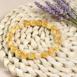 Citrienkristalarmband, veel geluk, positieve energie, trekt rijkdom en overvloed aan, geboortesteen november, boost vertrouwen, cadeau voor moeder