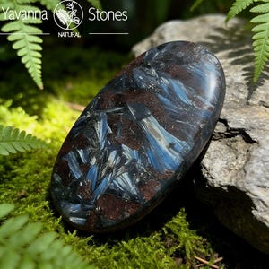 Arfvedsonite Palm Stone: Polished Crystal Worry Stone, Firework Gemstone image 1