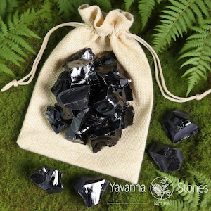 Raw Black Obsidian,  3-5cm Black Obsidian Stone, Natural Obsidian Crystal, Obsidian, Obsidian Stone, Black Obsidian, Raw Black Obsidian Bulk
