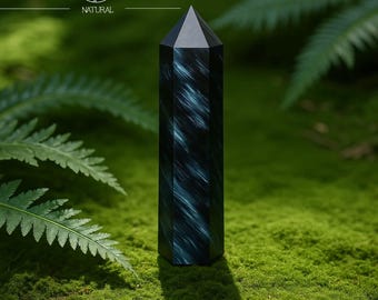 Arfvedsonite Crystal Tower Point, "Cosmic Firework" Gem Beacon