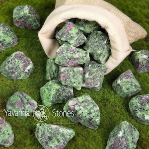 2Pcs Raw Ruby Zoisite Stone, Natural Rough Ruby Zoisite Crystal, Raw Anyolite Stone, Rare Ruby Zoisite Chunks, Raw Gemstone Wholesale Lot