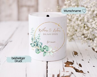 Personalisierte Sparose mit Namen & Datum – Geschenk für Paare, Hochzeit – Minimal Design. Geldgeschenk Hochzeit, Geschenkidee Brautpaar