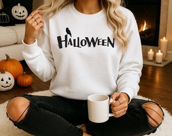 Halloween Pullover Damen, Pullover für den Herbst,Halloween Geschenke,Sudaderas Halloween,Fiesta de Halloween,Truco o trato,Camiseta de Halloween