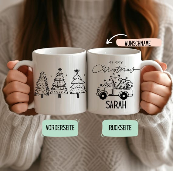 Tasse Weihnachten, personalisierte Weihnachtstasse, Kindertasse, Geschenk Familie Freunde Kollegen, Weihnachten, Wichtelgeschenk, xmas gift
