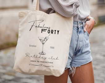 40 Geburtstag, personalisierter Stoffbeutel, Geschenkidee 40 Jahre, Jutebeutel Geschenk, runder Geburtstag, 40 Geburtstag Frau Freundin