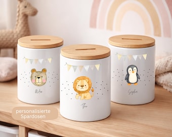 Kinder Spardose personalisiert Namen Geschenk Taufgeschenk Baby Geschenk Kinder Geburt Taufe Geldgeschenk Mädchen Jungen Kinder Sparbüchse