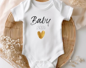 Personalisierter Babybody, Baby 2026, Wunschzahl, Babyverkündung, Geburtsgeschenk, Oma Opa Geschenk, Geburtstagsgeschenk, Babygeschenk, Baby