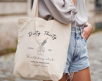 Einzigartiges Geschenk zum 30. Geburtstag: Individuelle Baumwolltasche mit lustigem Spruch, Geschenkidee für Sie, Jutetasche Geburtstag