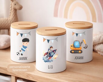 Kinder Spardose personalisiert Namen Geschenk Taufgeschenk Baby Geschenk Kinder Geburt Taufe Geldgeschenk Mädchen Jungen Kinder Sparbüchse