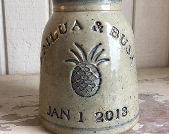 Personalized Wedding Anniversary Pottery Gifts Featuring Fresh Pineapple logo