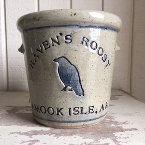 New Crow Symbol ! Request on any piece. Personalized Stoneware Crock