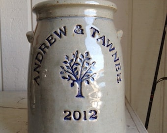 Personalized Stoneware Anniversary Crock