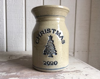 Non-Personalized Stoneware Holiday Crock