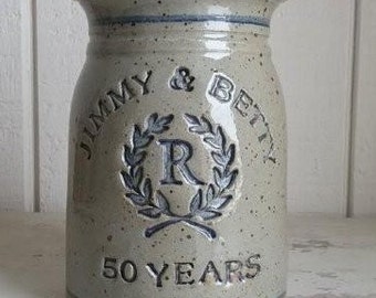 Personalized 50th Wedding Anniversary Gift (Shown with Monogram "R" logo)