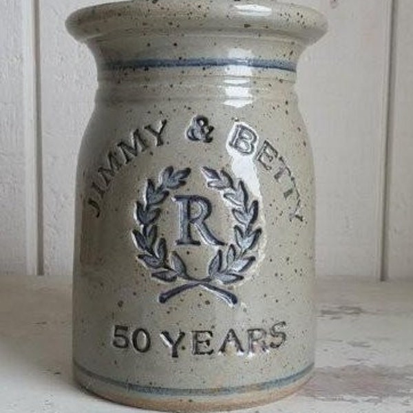Personalized 50th Wedding Anniversary Gift (Shown with Monogram "R" logo)