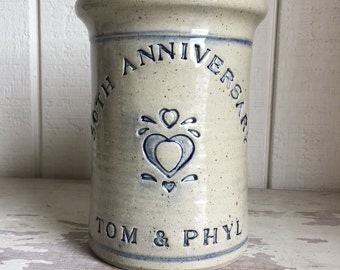 50TH Anniversary  Personalized Stoneware Wine Cooler