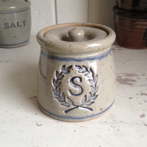 Stoneware Salt Cellar with Lid image 1