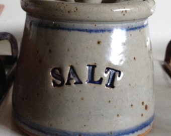 Stoneware Salt Cellar with Lid