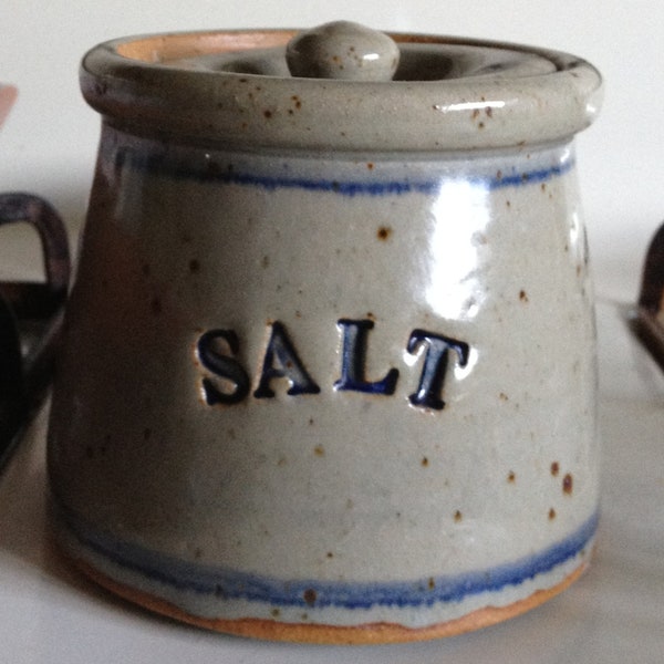 Stoneware Salt Cellar with Lid