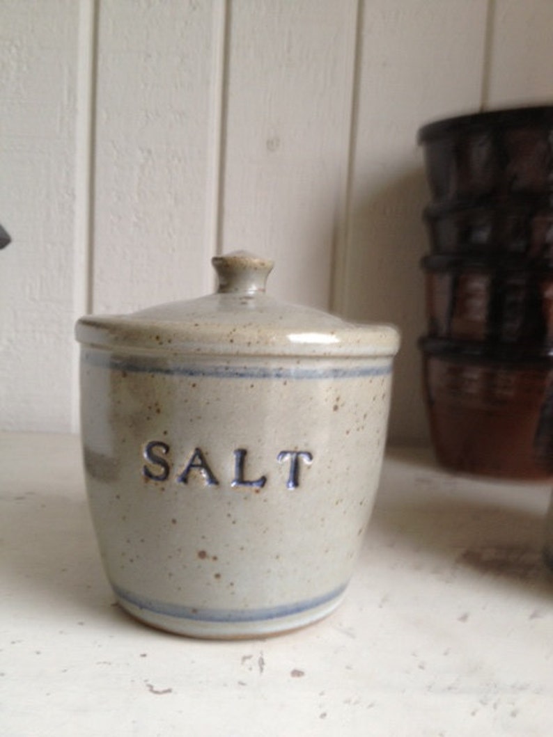 Stoneware Salt Cellar with Lid image 2