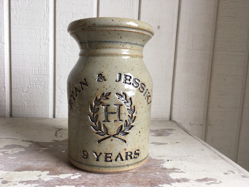 Pottery Gift for 9thanniversarypottery Personalized Stoneware Etsy