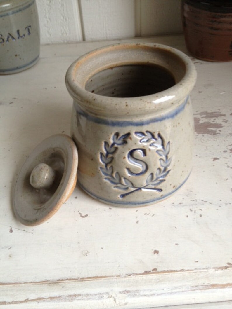 Stoneware Salt Cellar with Lid image 2