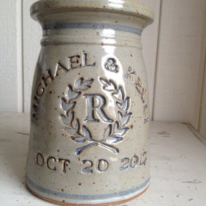 Marriage Crock Shape shown with Monogram logo