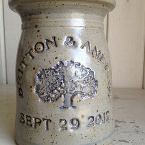 Marriage Crock shown with Oak Tree logo