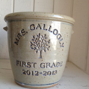 Personalized Stoneware Crock with Two bottom lines