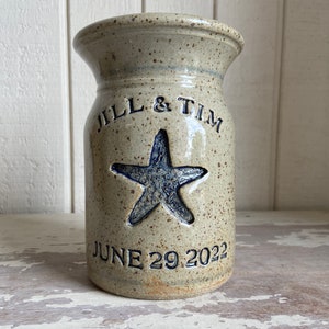 Life and love is a beach with our new #Starfish logo. Personalized Wedding and Anniversary Pottery Gifts #StarfishLogo