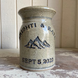 Personalized Wedding and Anniversary Pottery Gifts #Mountains Logo