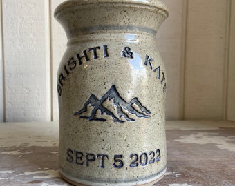 Personalized Wedding and Anniversary Pottery Gifts #Mountains Logo