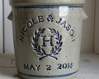 Personalized Stoneware Crock