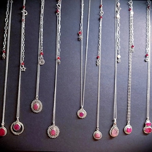 Sterling Silver Pendants Pink